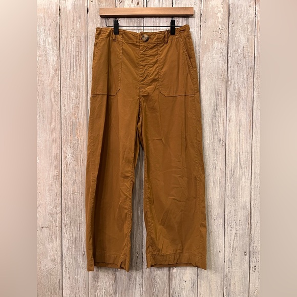 Good Hart Pants - Good Hart Dark Mustard Cropped Wide-Leg Pants